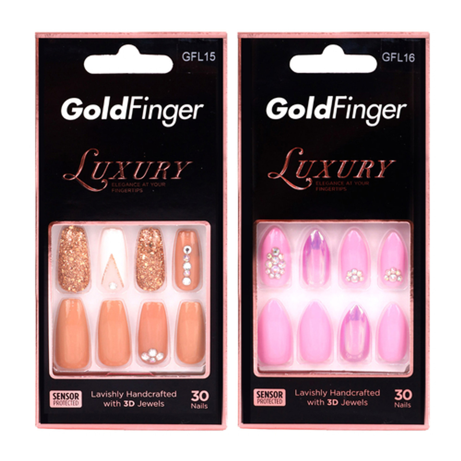 Amazon.com : Gold Finger Full Cover Nails Gel Glam Ready to Wear Gel  Manicure Long Nails : Beauty & Personal Care